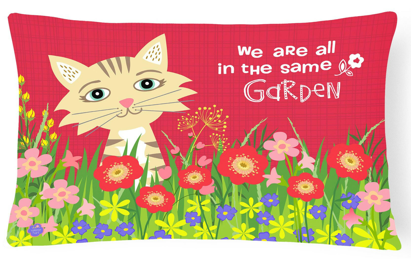 Garden Cat Canvas Decorative Pillow VHA3009PW1216 by Caroline's Treasures