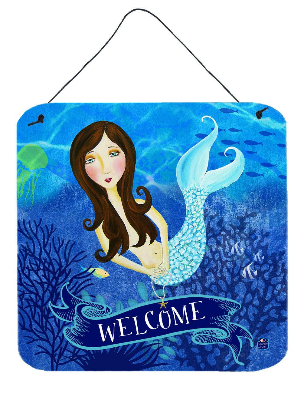 Welcome Mermaid Wall or Door Hanging Prints VHA3010DS66 by Caroline&#39;s Treasures