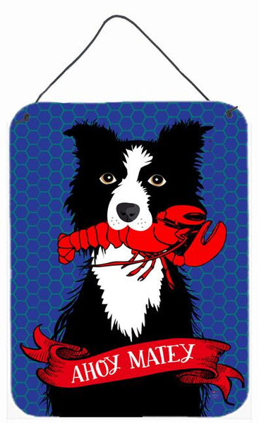 Ahoy Matey Nautical Border Collie Wall or Door Hanging Prints VHA3011DS1216 by Caroline's Treasures
