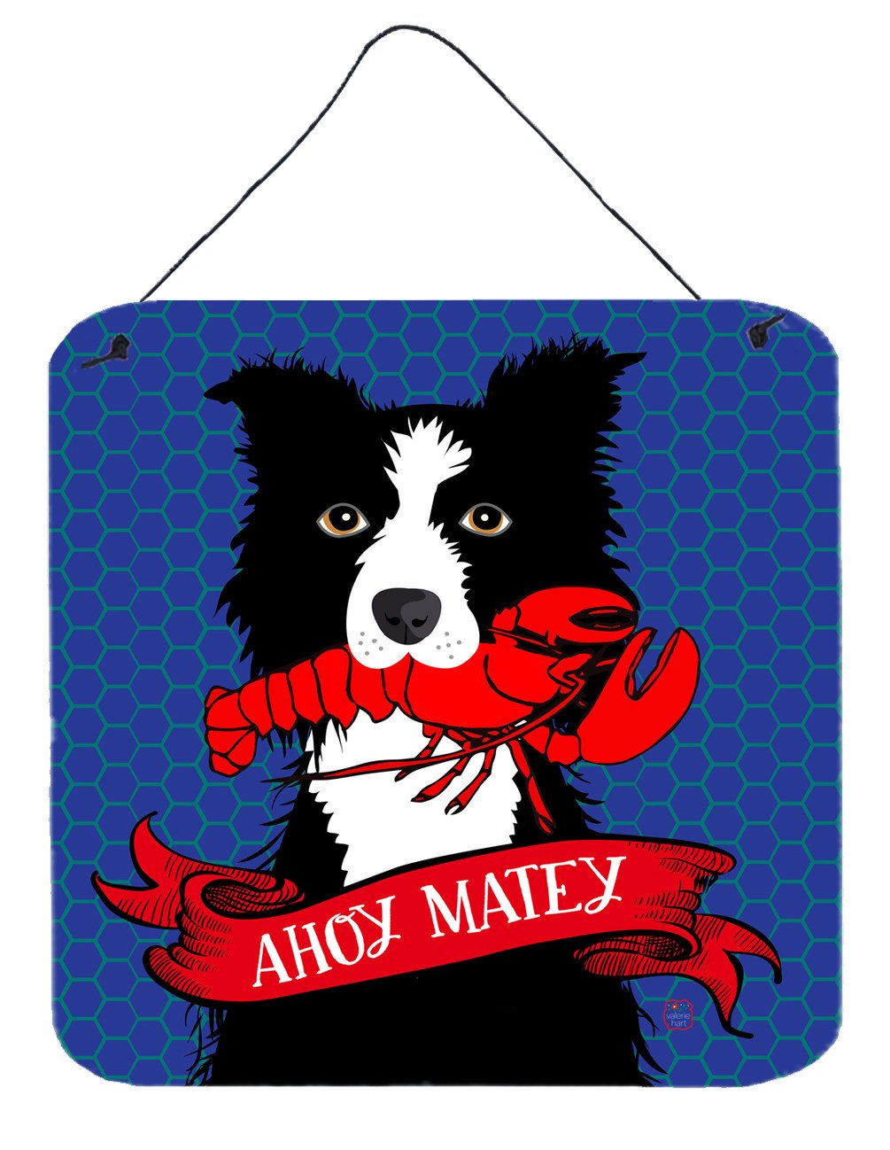 Ahoy Matey Nautical Border Collie Wall or Door Hanging Prints VHA3011DS66 by Caroline&#39;s Treasures