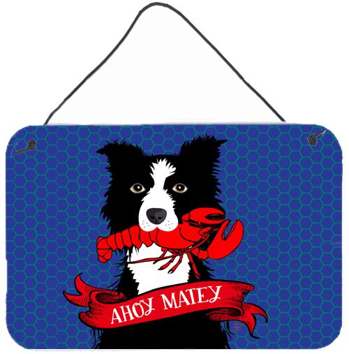 Ahoy Matey Nautical Border Collie Wall or Door Hanging Prints VHA3011DS812 by Caroline's Treasures