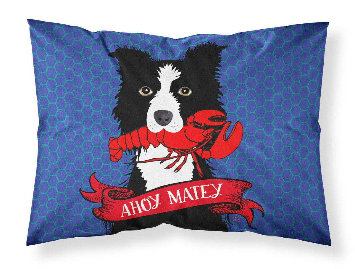 Ahoy Matey Nautical Border Collie Fabric Standard Pillowcase VHA3011PILLOWCASE by Caroline&#39;s Treasures