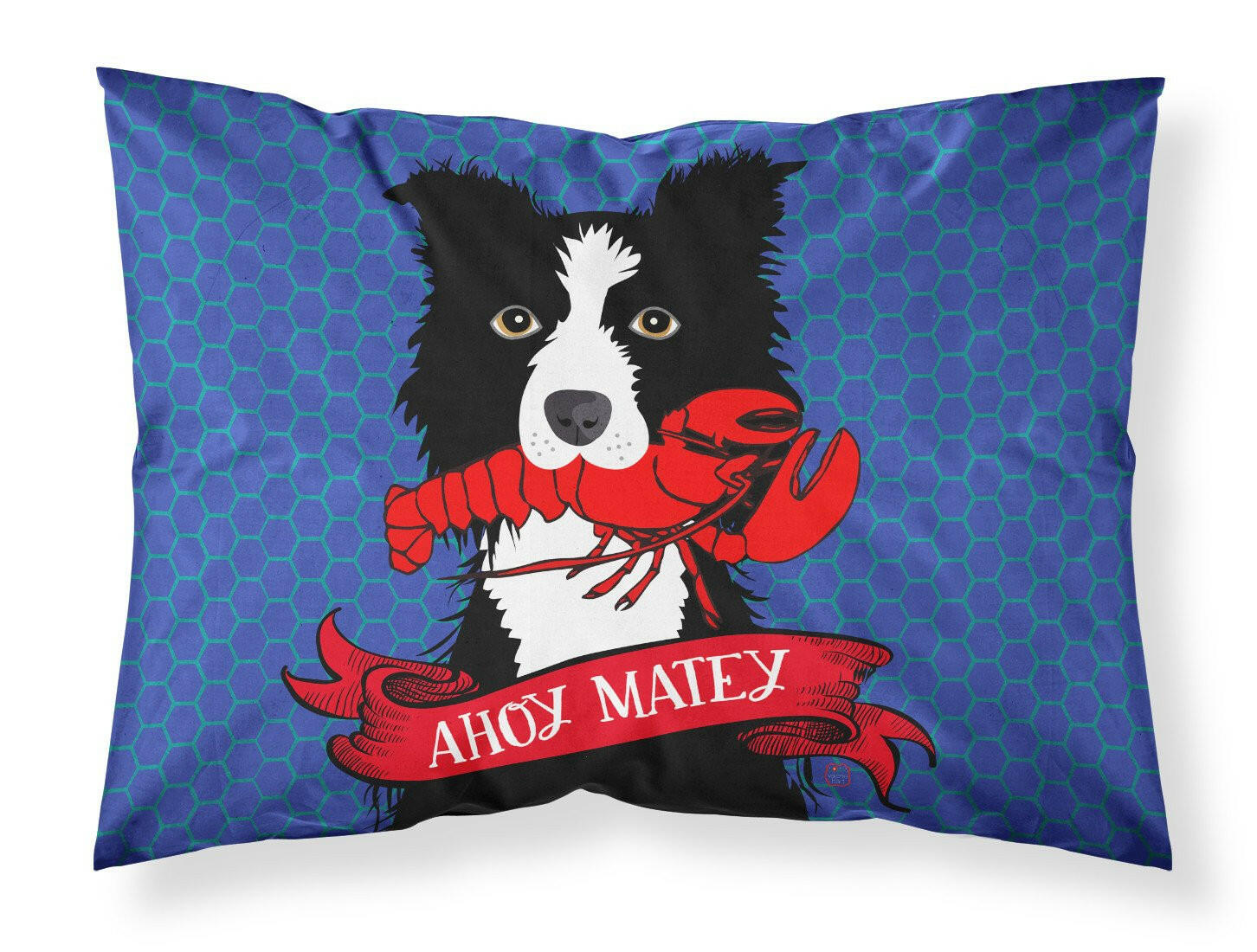 Ahoy Matey Nautical Border Collie Fabric Standard Pillowcase VHA3011PILLOWCASE by Caroline's Treasures