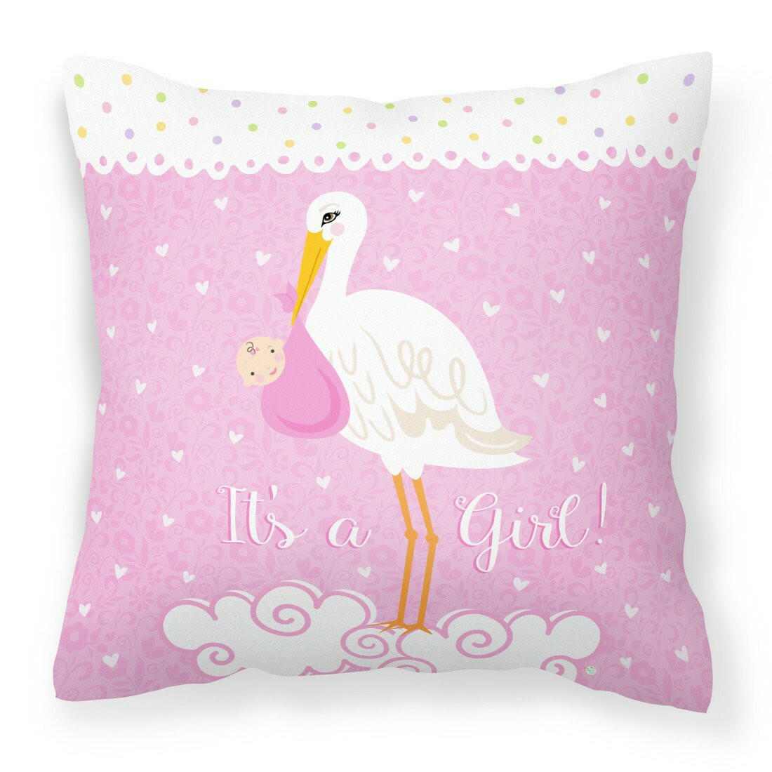 It&#39;s a Baby Girl Fabric Decorative Pillow VHA3013PW1414 by Caroline&#39;s Treasures
