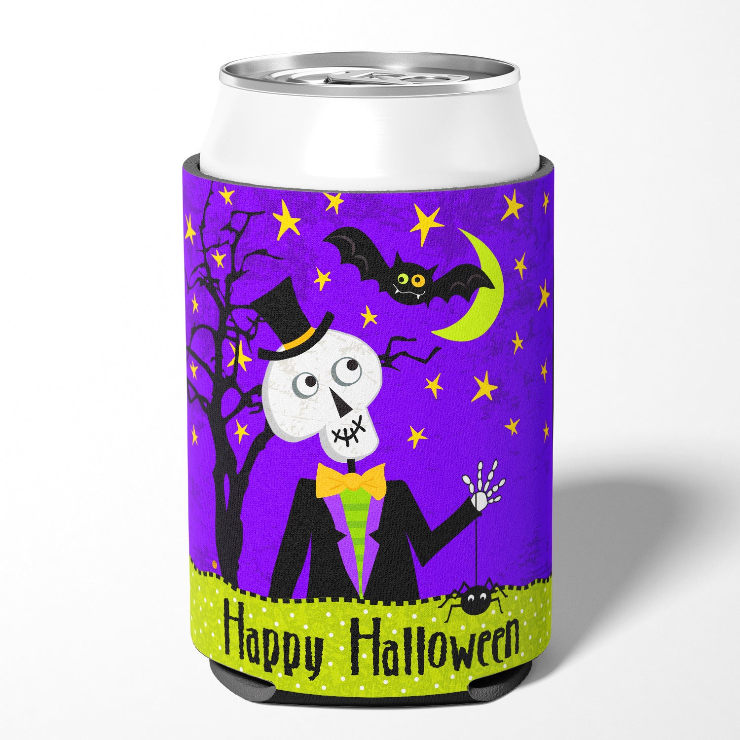 Happy Halloween Skeleton Can or Bottle Hugger VHA3014CC.