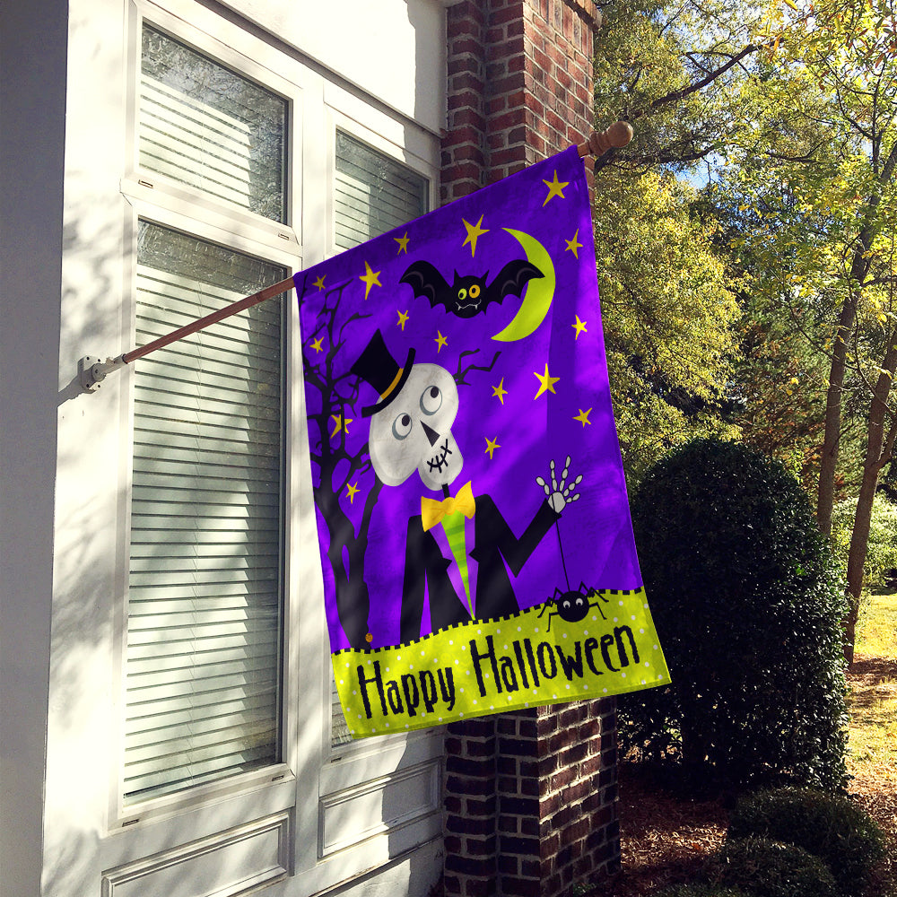 Caroline's Treasures Happy Halloween Skeleton Flag Canvas House Size VHA3014CHF
