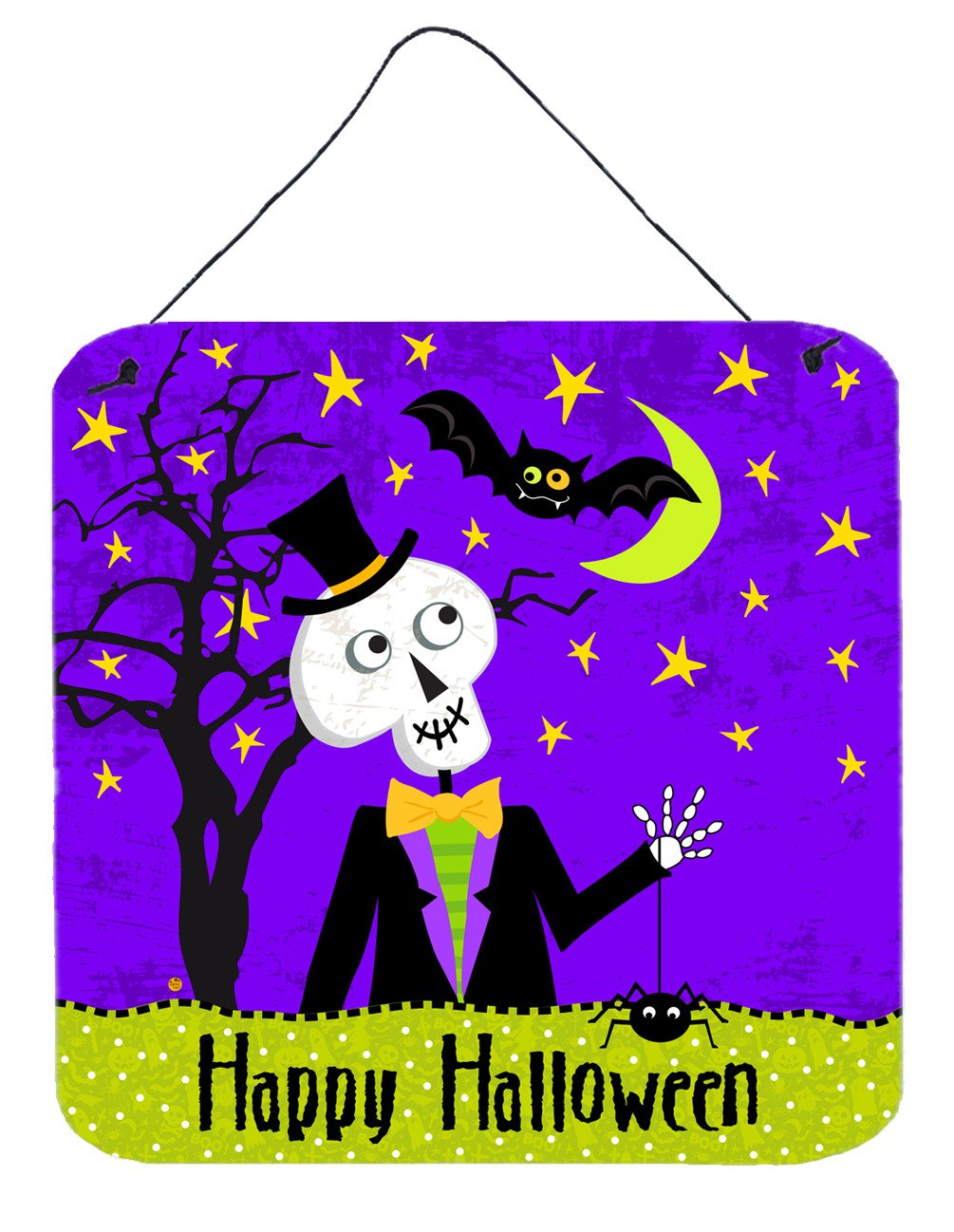 Happy Halloween Skeleton Wall or Door Hanging Prints VHA3014DS66 by Caroline's Treasures