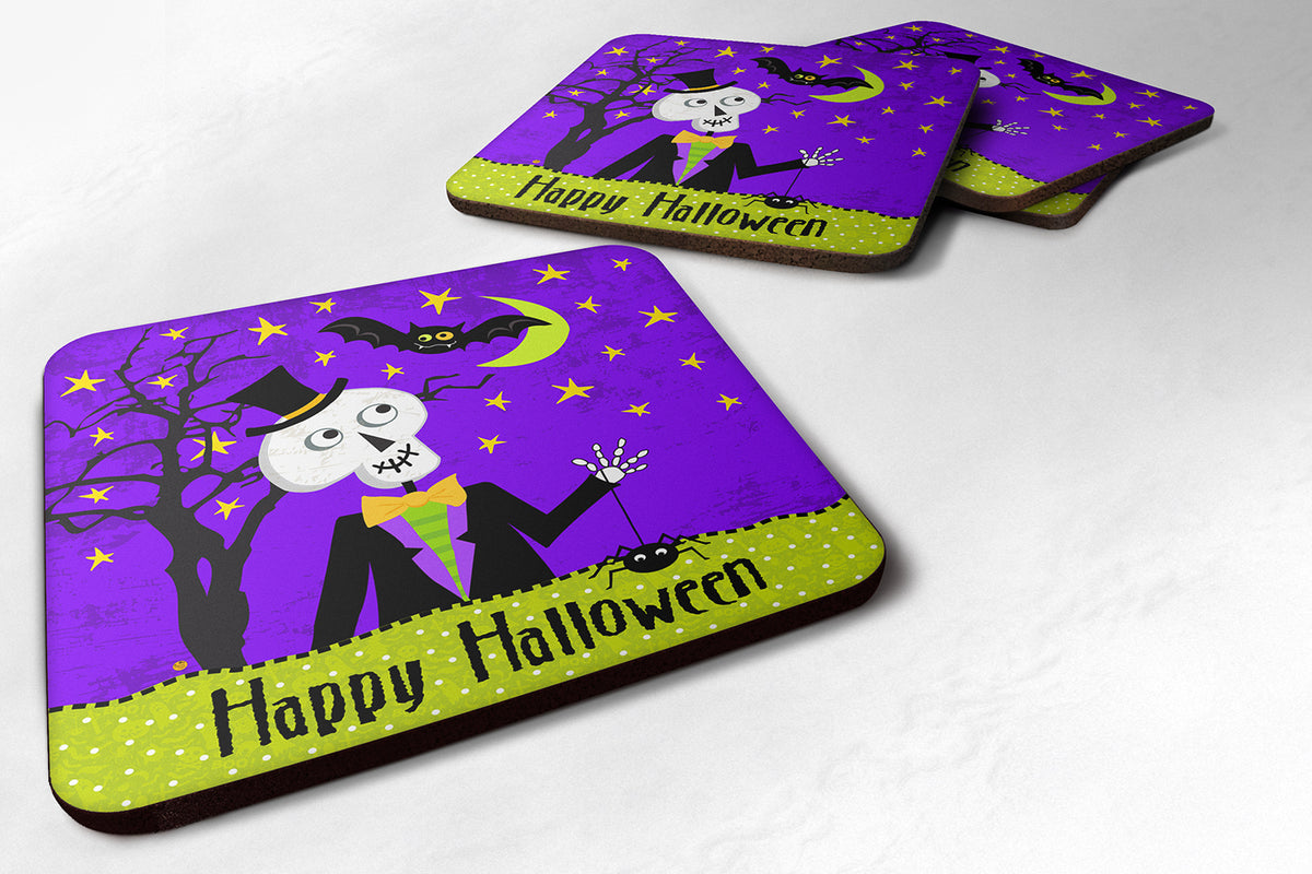 Happy Halloween Skeleton Foam Coaster Set of 4 VHA3014FC - the-store.com