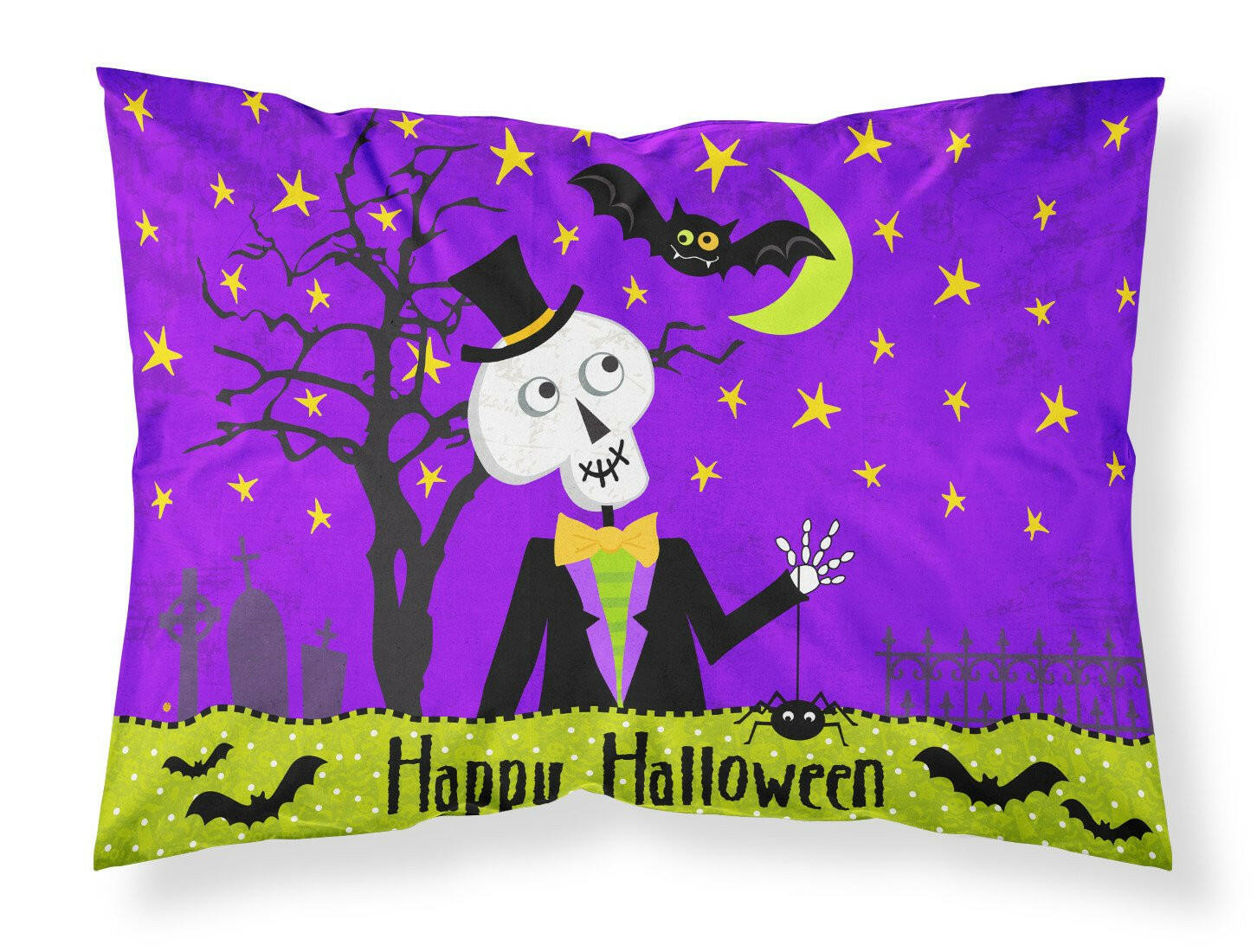 Happy Halloween Skeleton Fabric Standard Pillowcase VHA3014PILLOWCASE by Caroline's Treasures