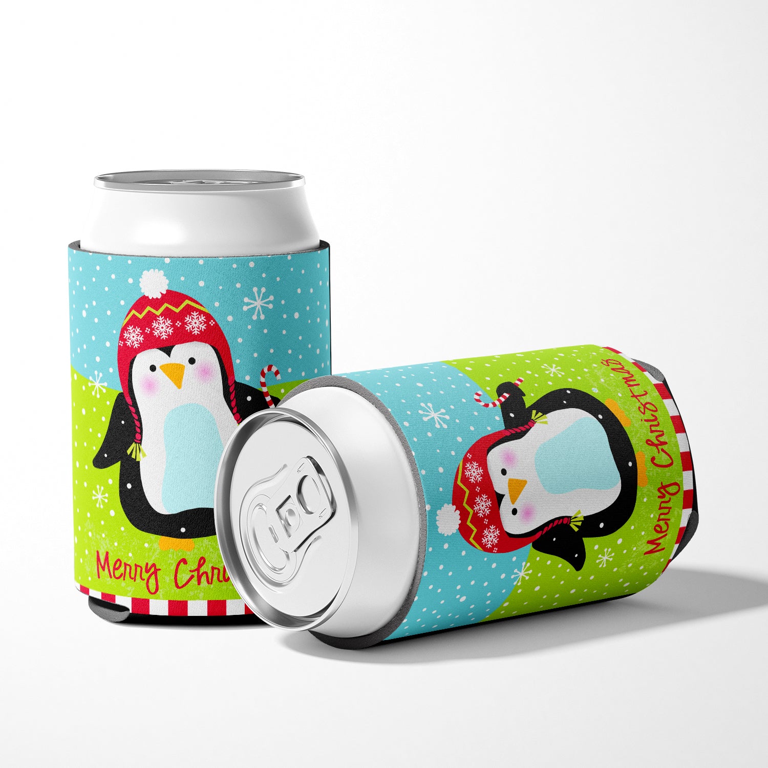 Merry Christmas Happy Penguin Can or Bottle Hugger VHA3015CC