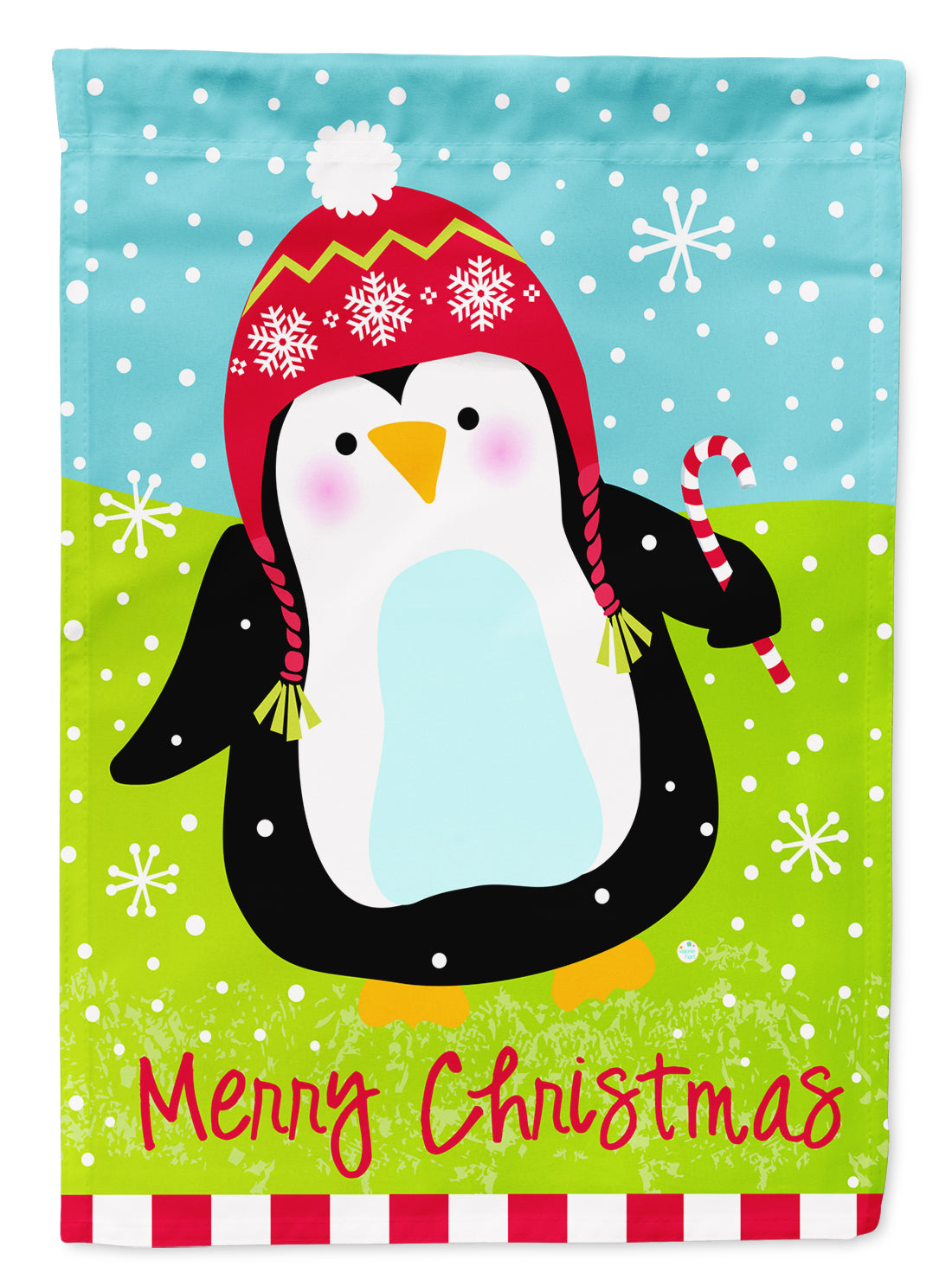 Merry Christmas Happy Penguin Flag Canvas House Size VHA3015CHF