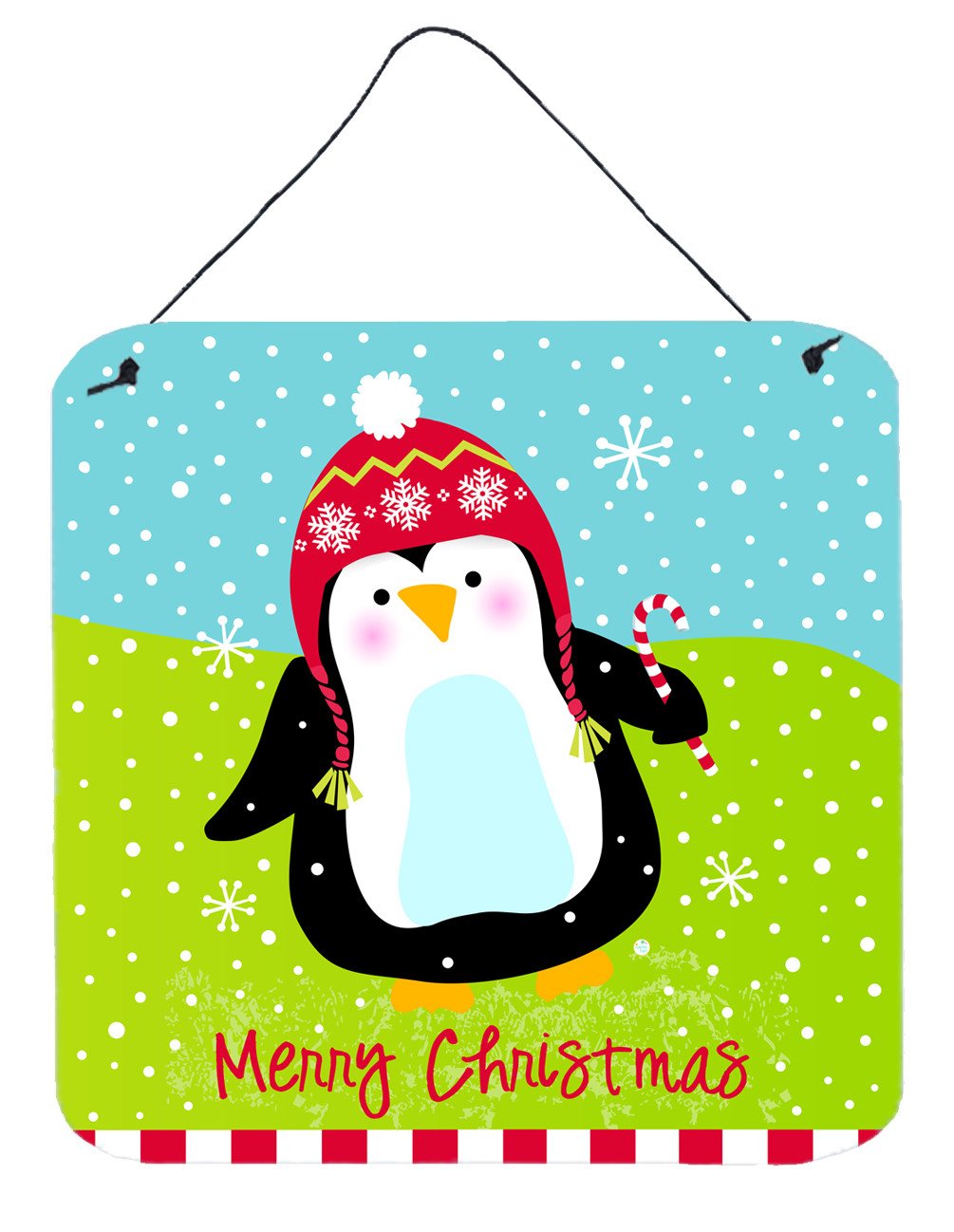 Merry Christmas Happy Penguin Wall or Door Hanging Prints VHA3015DS66 by Caroline&#39;s Treasures