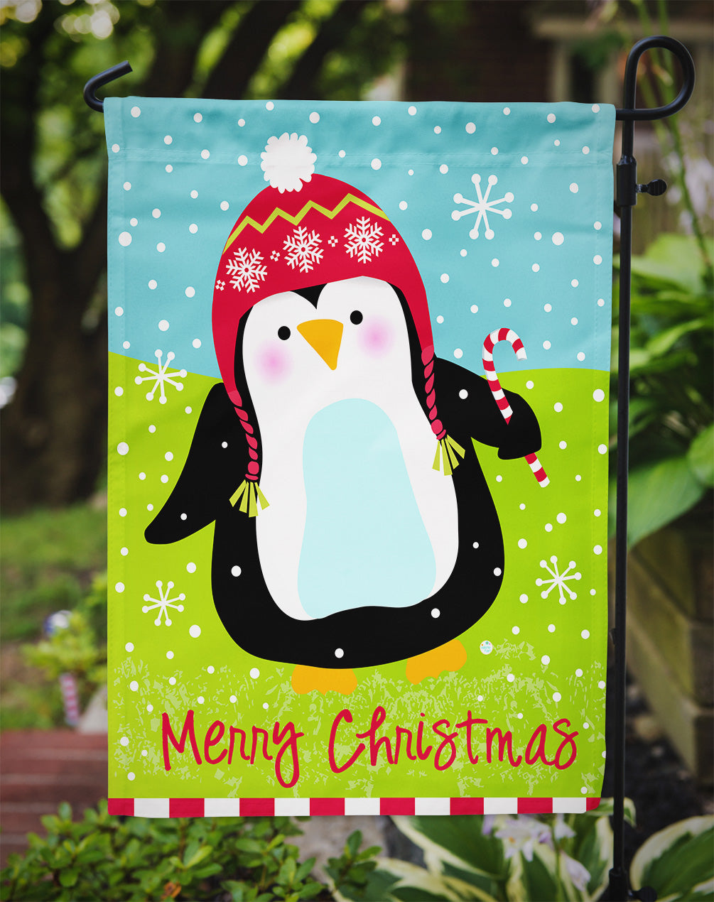 Merry Christmas Happy Penguin Flag Garden Size VHA3015GF