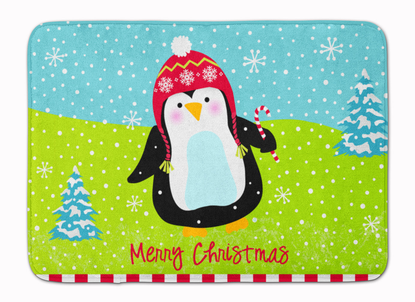Merry Christmas Happy Penguin Machine Washable Memory Foam Mat VHA3015RUG - the-store.com