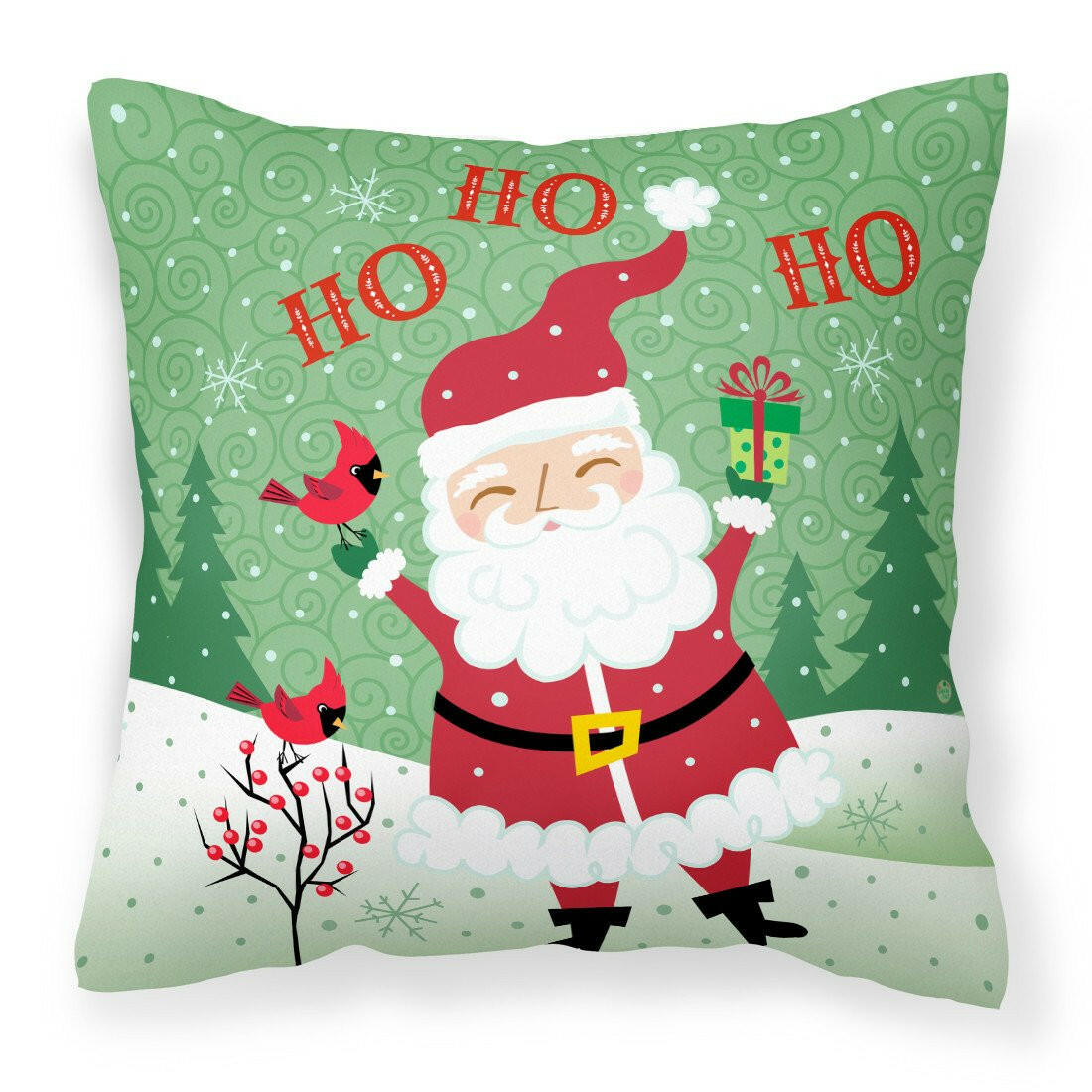 Merry Christmas Santa Claus Ho Ho Ho Fabric Decorative Pillow VHA3016PW1414 by Caroline's Treasures