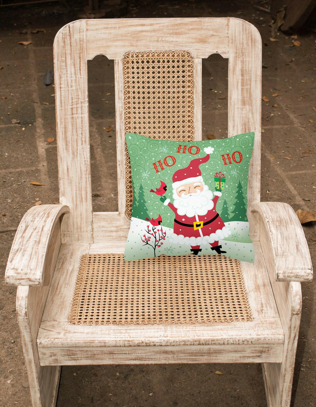 Merry Christmas Santa Claus Ho Ho Ho Fabric Decorative Pillow VHA3016PW1414 by Caroline's Treasures