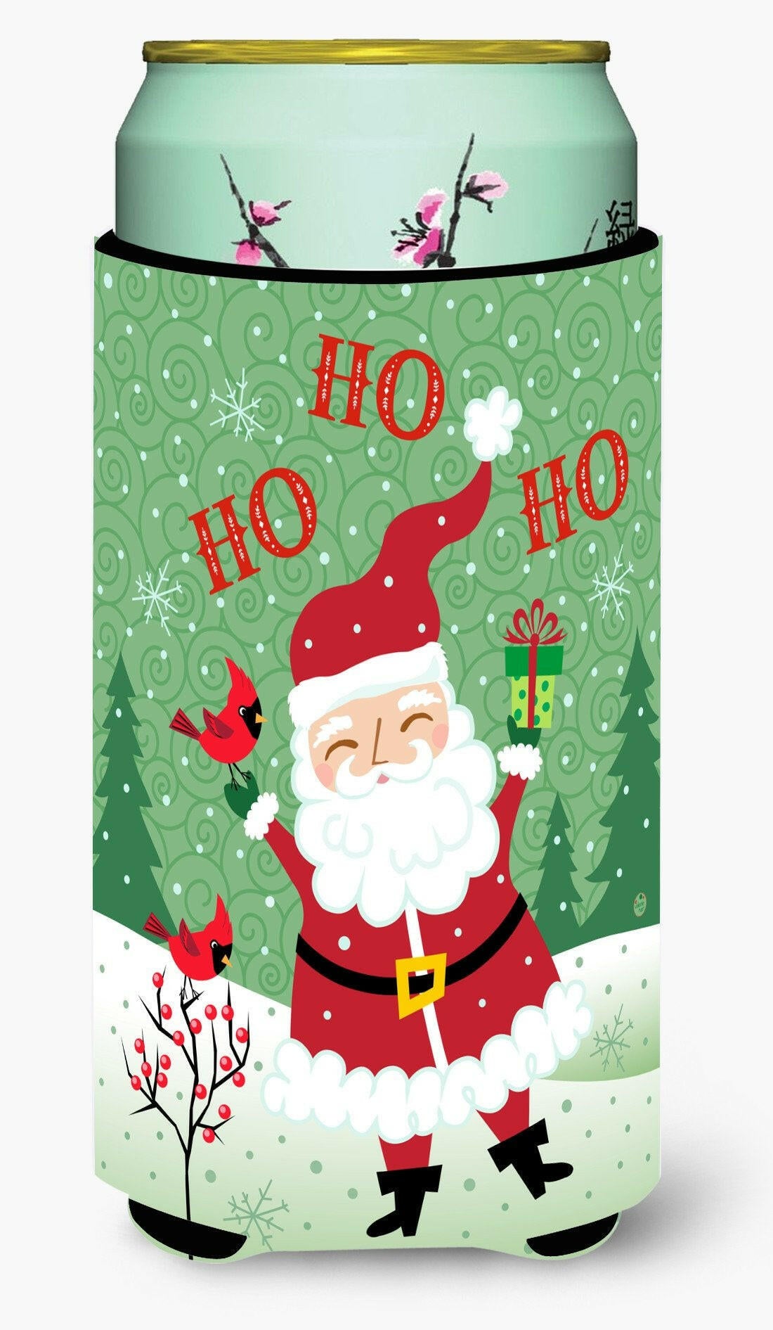 Merry Christmas Santa Claus Ho Ho Ho Tall Boy Beverage Insulator Hugger VHA3016TBC by Caroline&#39;s Treasures