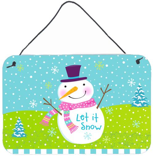 Christmas Snowman Let it Snow Wall or Door Hanging Prints VHA3017DS812 by Caroline's Treasures