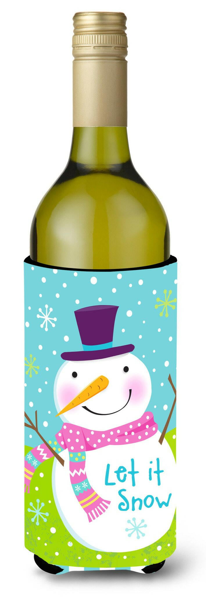 Christmas Snowman Let it Snow Wine Bottle Beverage Insulator Hugger VHA3017LITERK by Caroline&#39;s Treasures