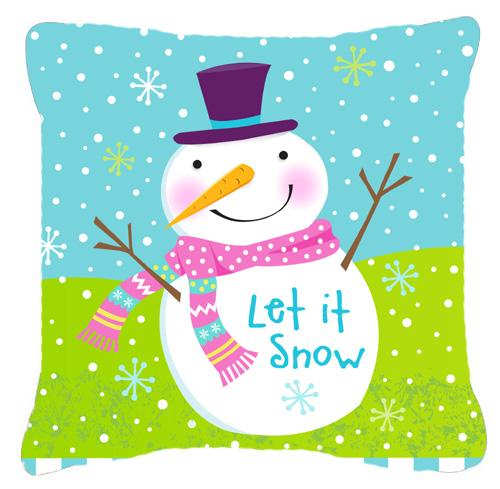 Caroline's Treasures Christmas Snowman Let it Snow Fabric Decorative Pillow