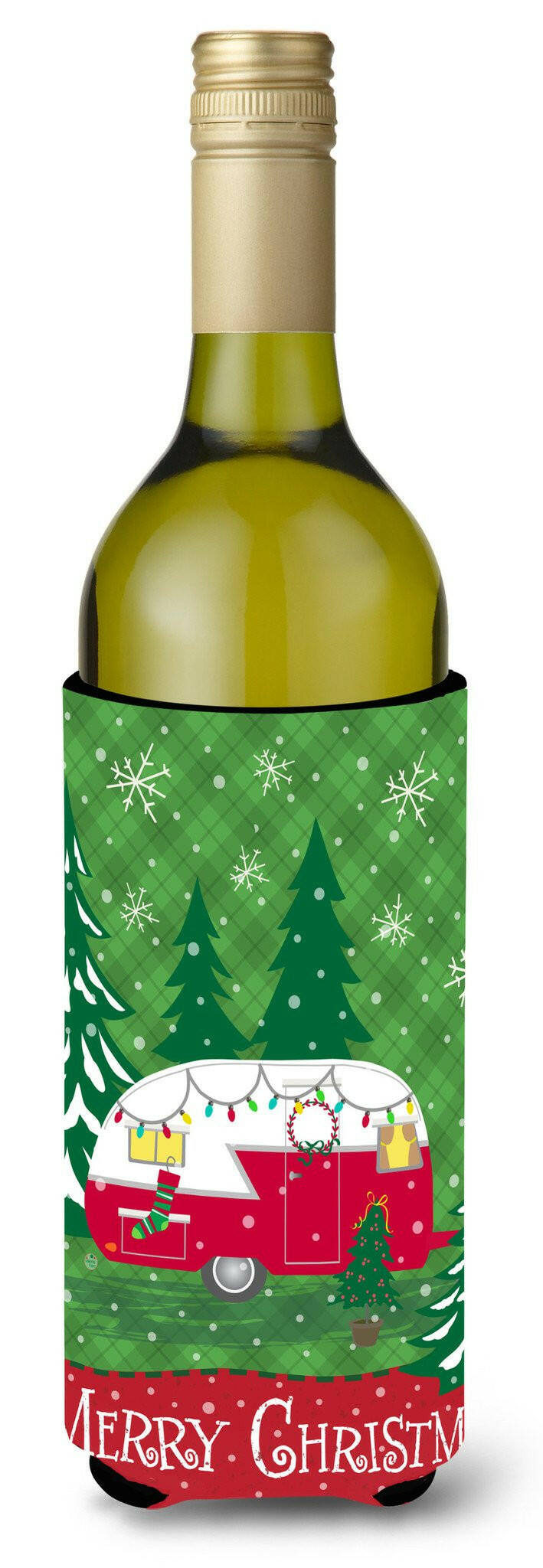 Christmas Vintage Glamping Trailer Wine Bottle Beverage Insulator Hugger VHA3018LITERK by Caroline's Treasures