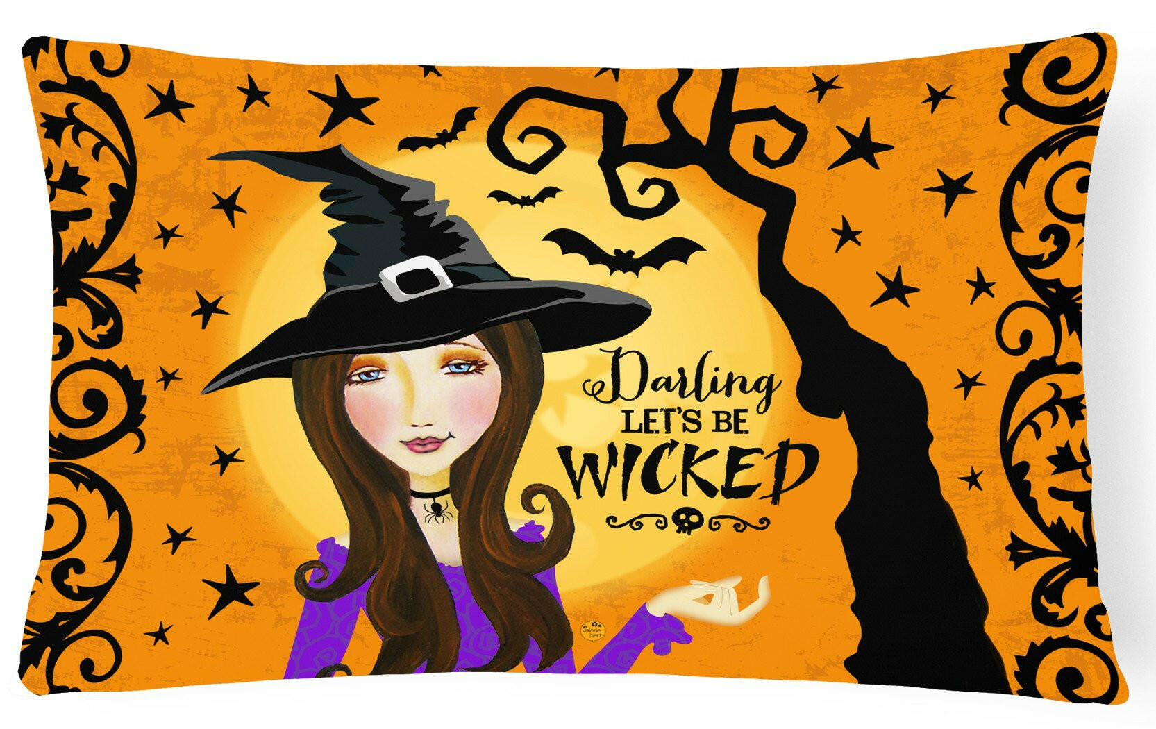 Halloween Wicked Witch Canvas Fabric Decorative Pillow VHA3019PW1216 by Caroline's Treasures