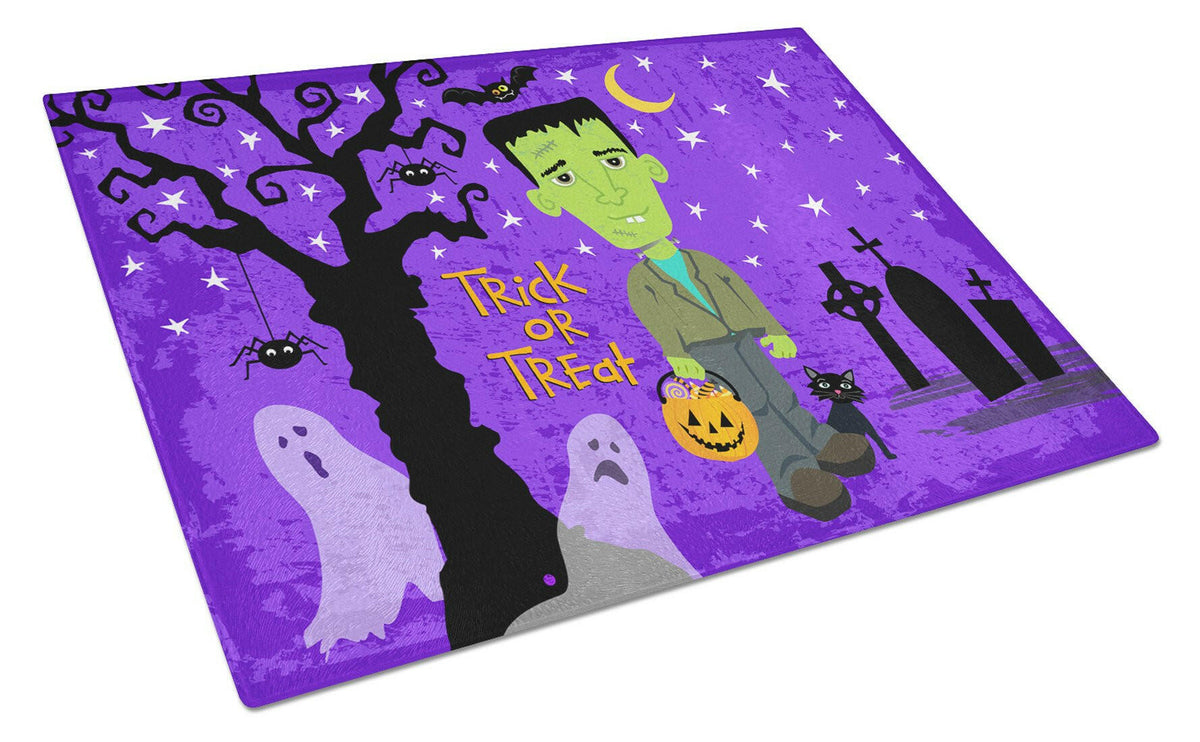 Caroline's Treasures Halloween Frankie Frankenstein Glass Cutting Boards – Durable, Decorative Kitchen Art Large VHA3021LCB