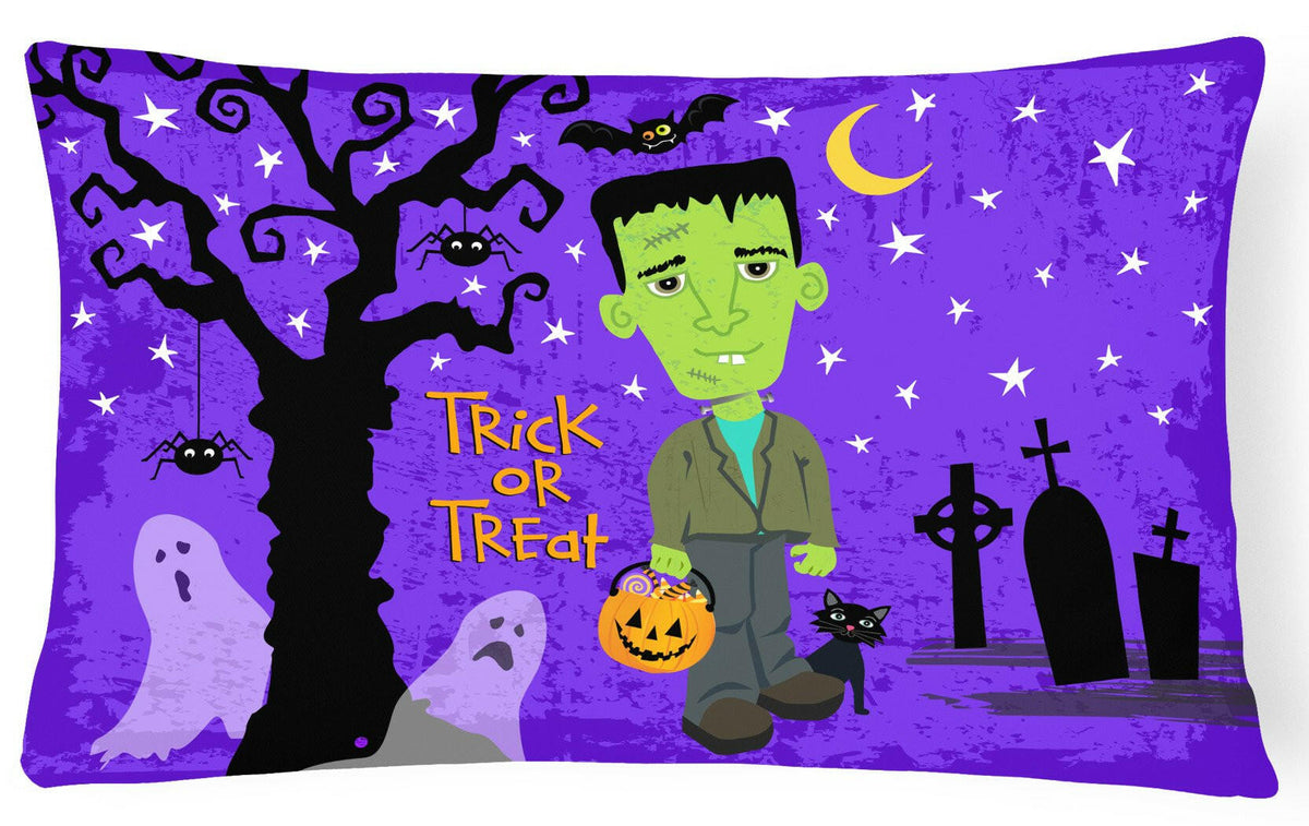 Halloween Frankie Frankenstein Canvas Fabric Decorative Pillow VHA3021PW1216 by Caroline&#39;s Treasures