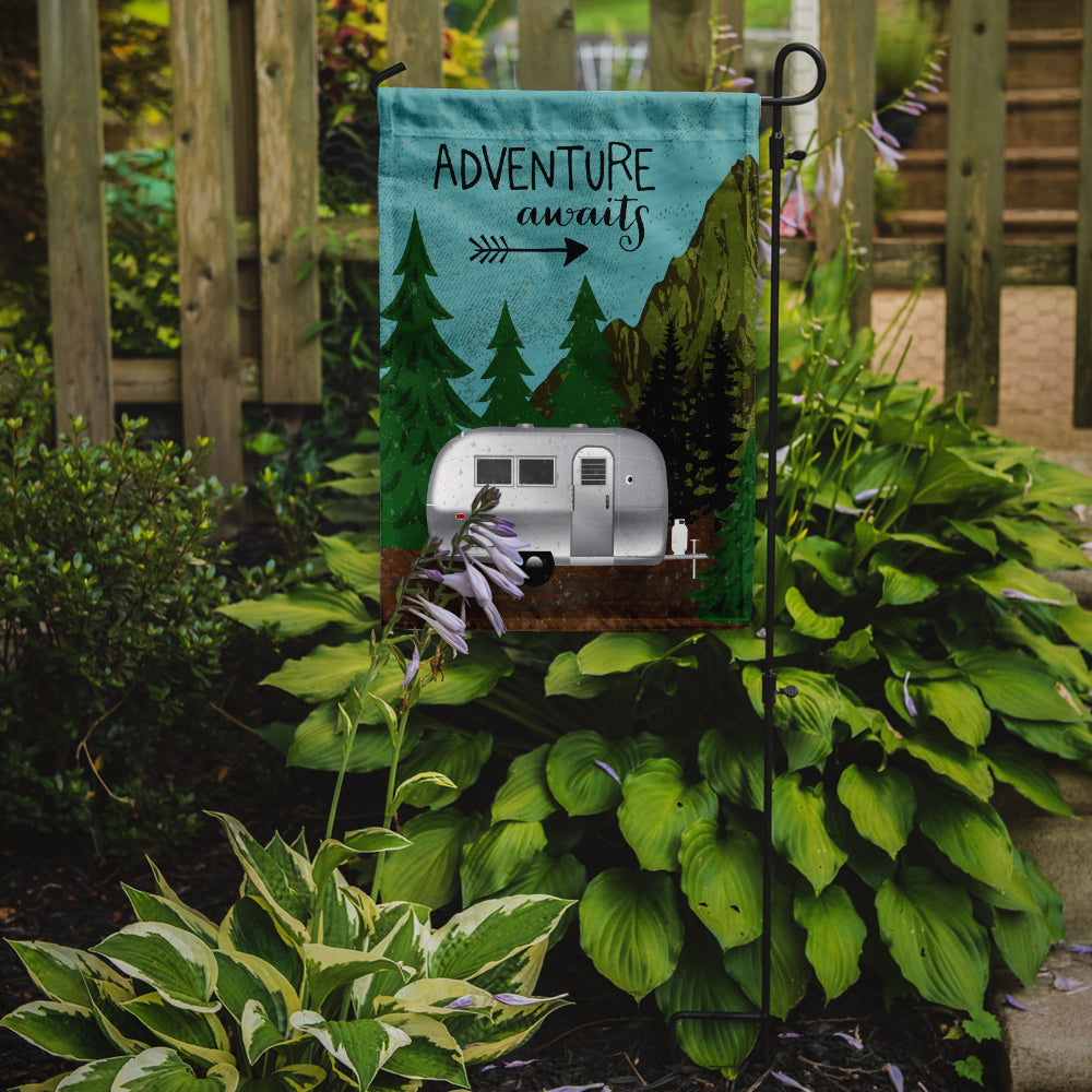 Caroline's Treasures Airstream Camper Adventure Awaits Garden Flag - Outdoor Decorative Yard Flag VHA3022GF