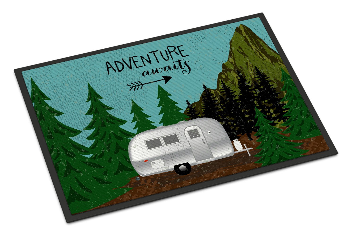 Airstream Camper Adventure Awaits Indoor or Outdoor Mat 24x36 VHA3022JMAT by Caroline's Treasures