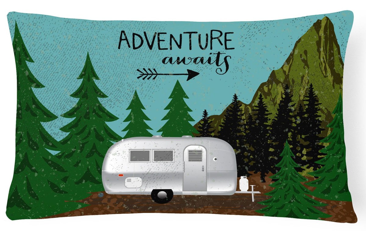 Airstream Camper Adventure Awaits Canvas Fabric Decorative Pillow VHA3022PW1216 by Caroline&#39;s Treasures