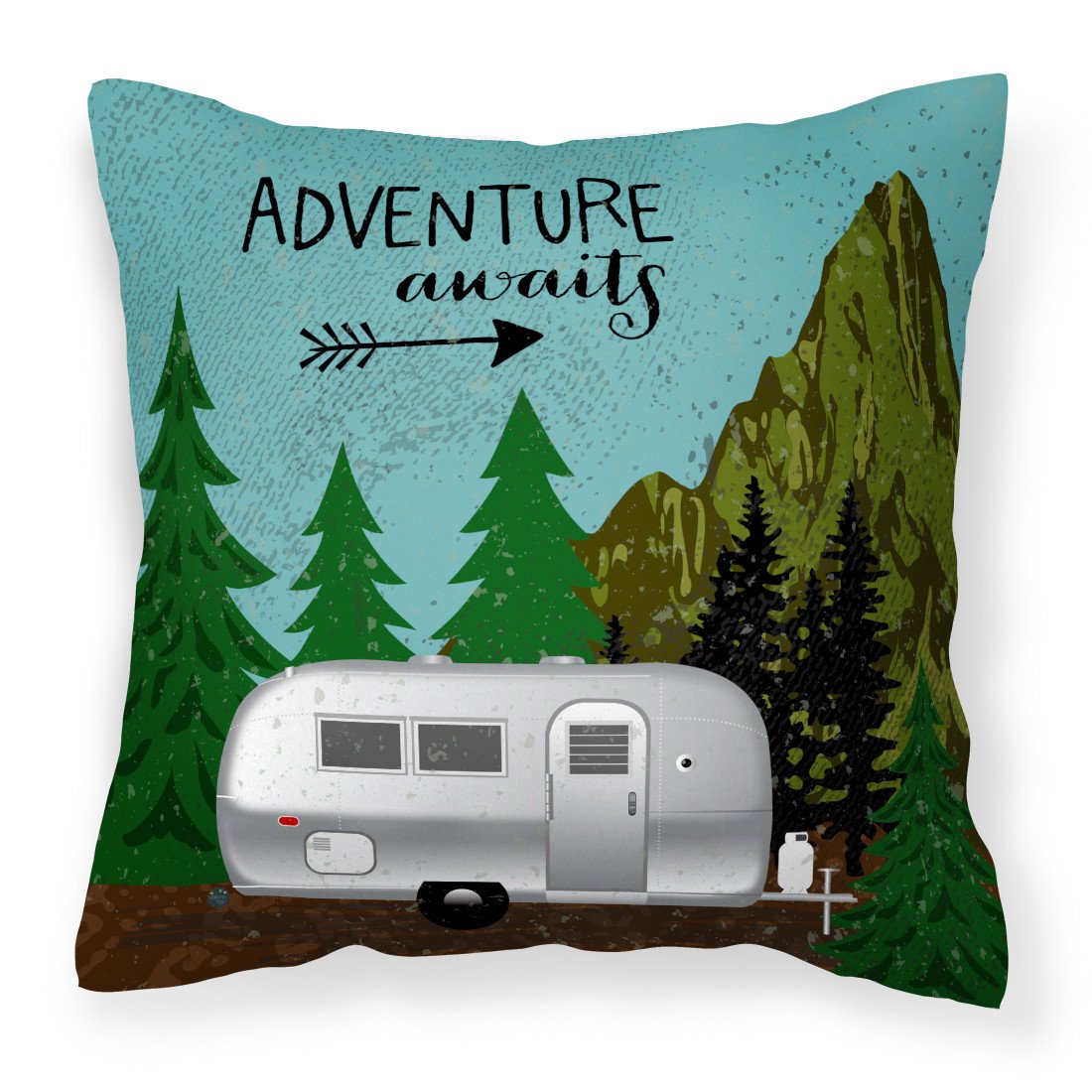 Airstream Camper Adventure Awaits Fabric Decorative Pillow VHA3022PW1818 by Caroline&#39;s Treasures