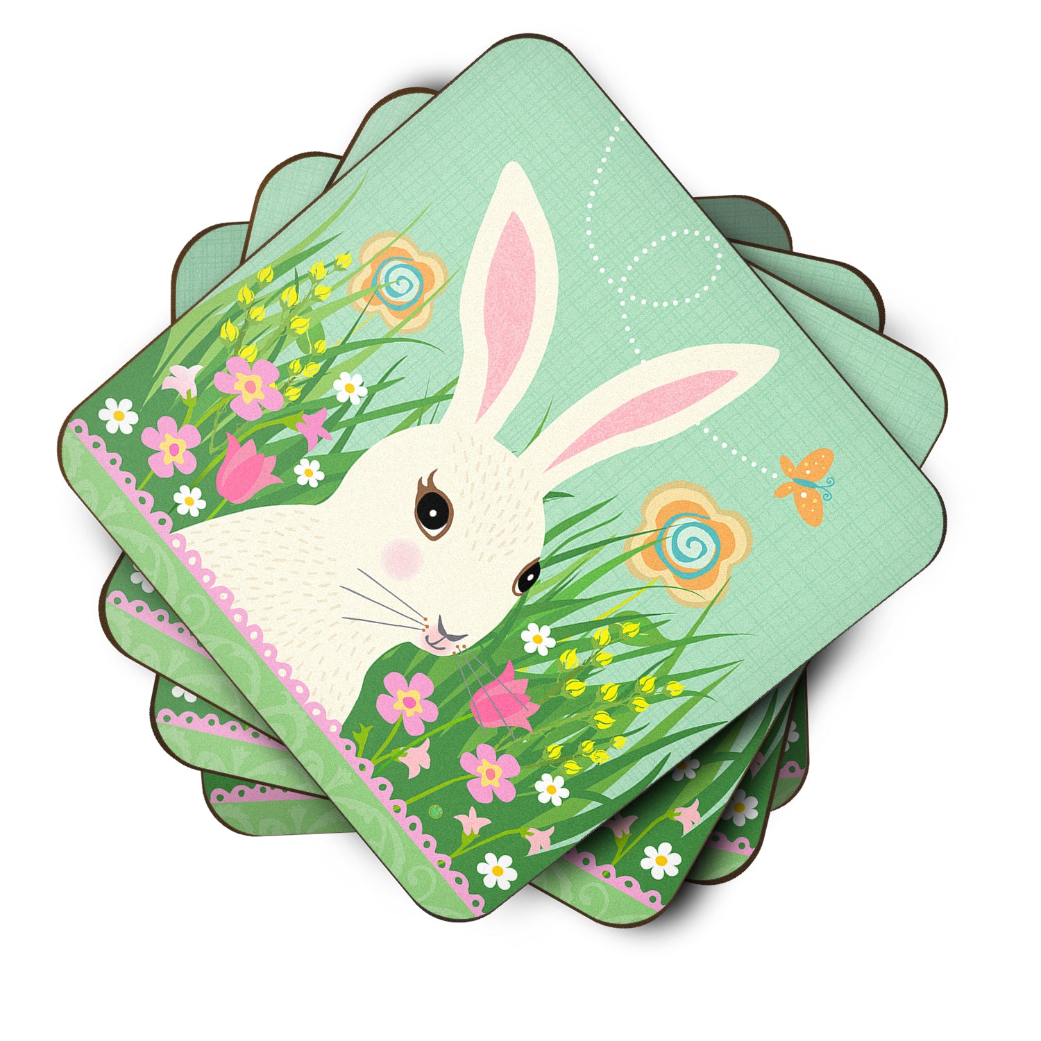 Set of 4 Easter Bunny Rabbit Foam Coasters Set of 4 - the-store.com