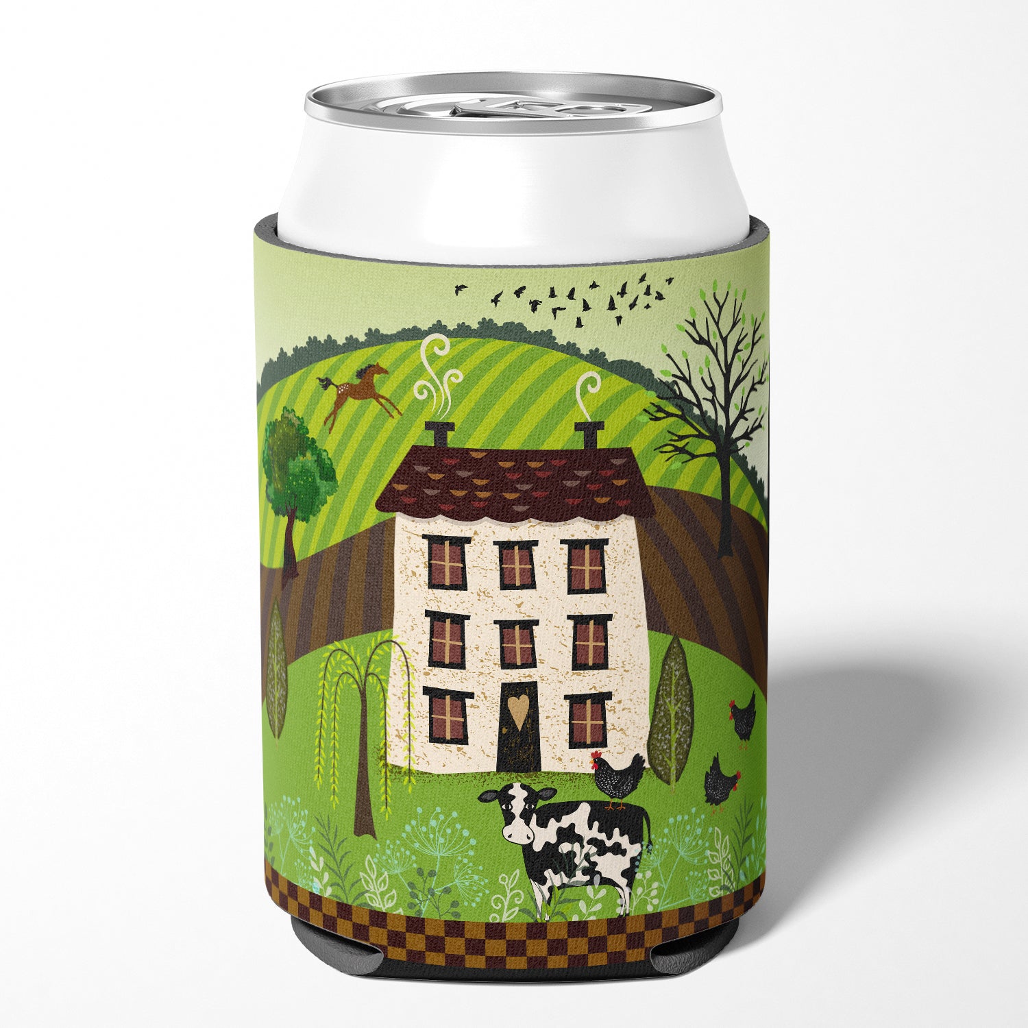 Folk Art Country House Can or Bottle Hugger VHA3024CC
