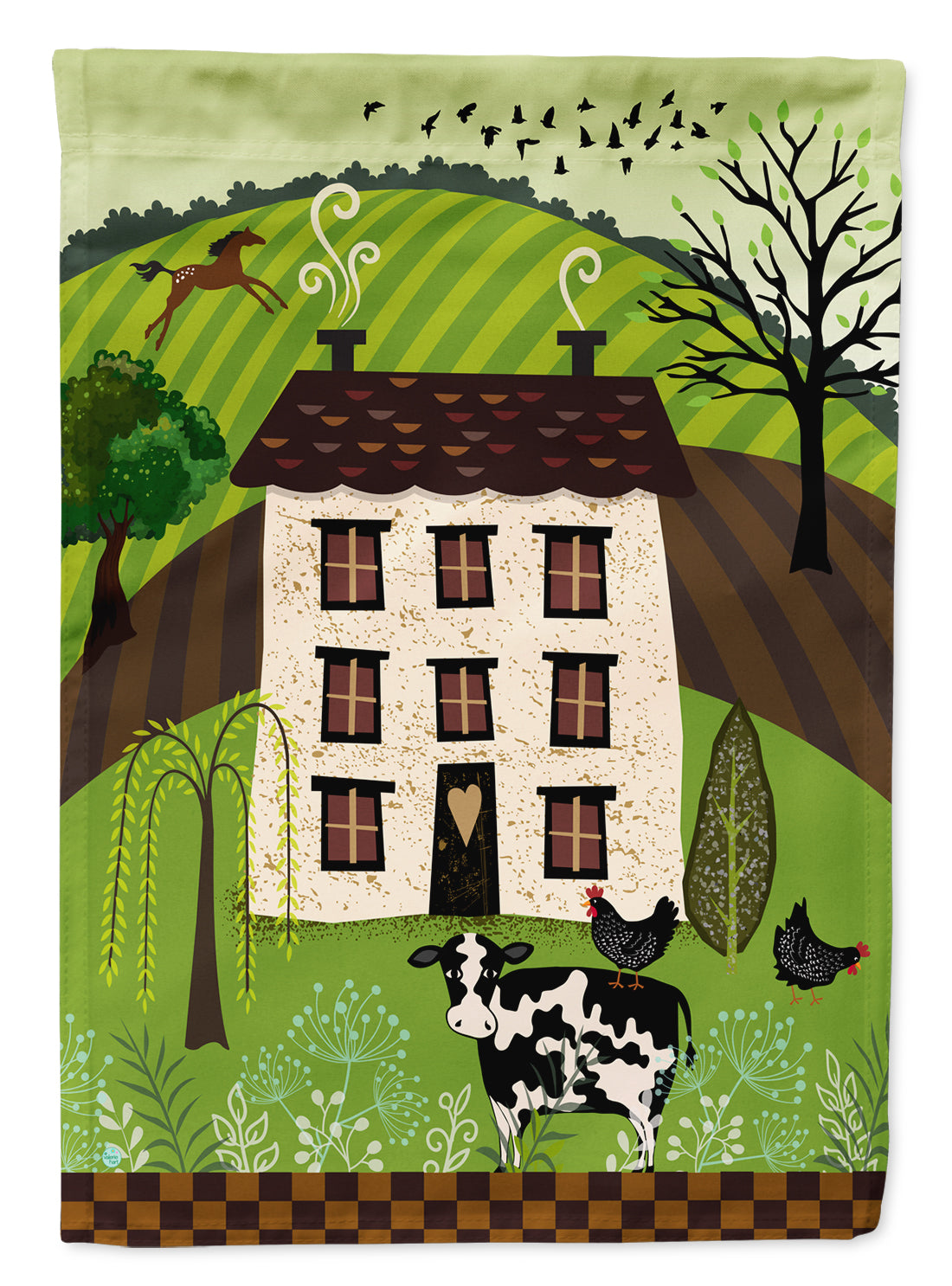 Folk Art Country House Flag Canvas House Size VHA3024CHF  the-store.com.