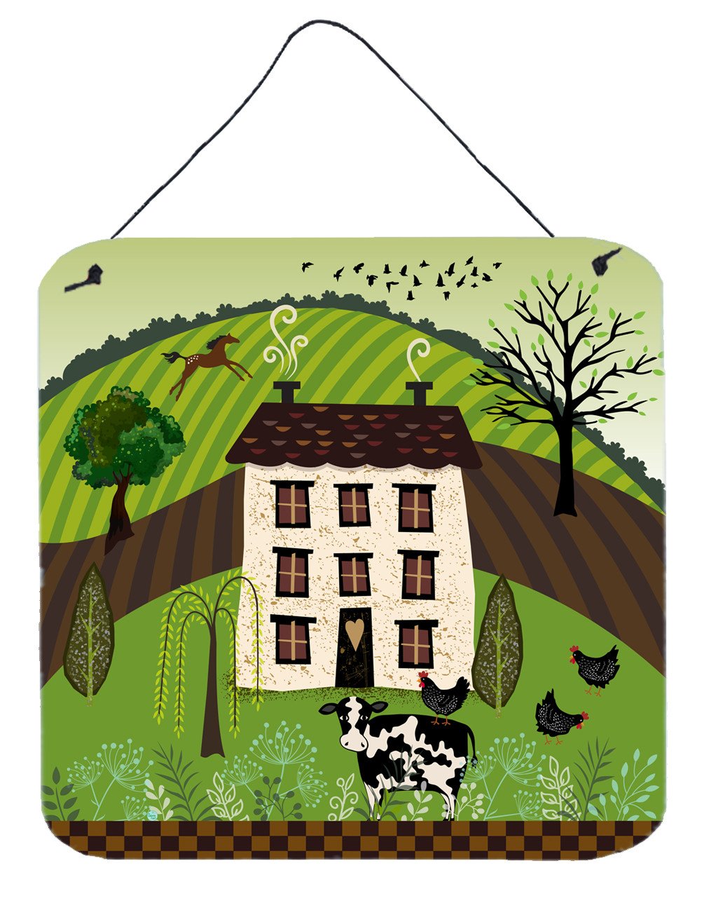 Folk Art Country House Wall or Door Hanging Prints VHA3024DS66 by Caroline's Treasures