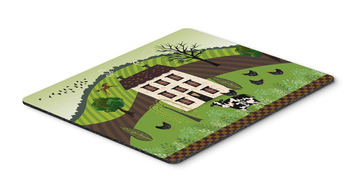 Folk Art Country House Mouse Pad, Hot Pad or Trivet VHA3024MP by Caroline&#39;s Treasures