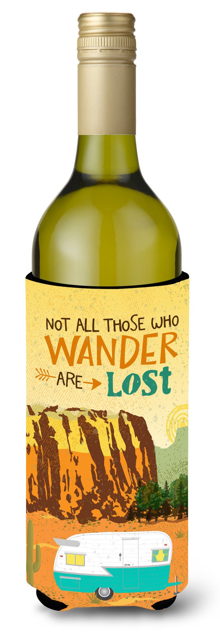 Retro Camper Camping Wander Wine Bottle Beverge Insulator Hugger VHA3025LITERK by Caroline&#39;s Treasures