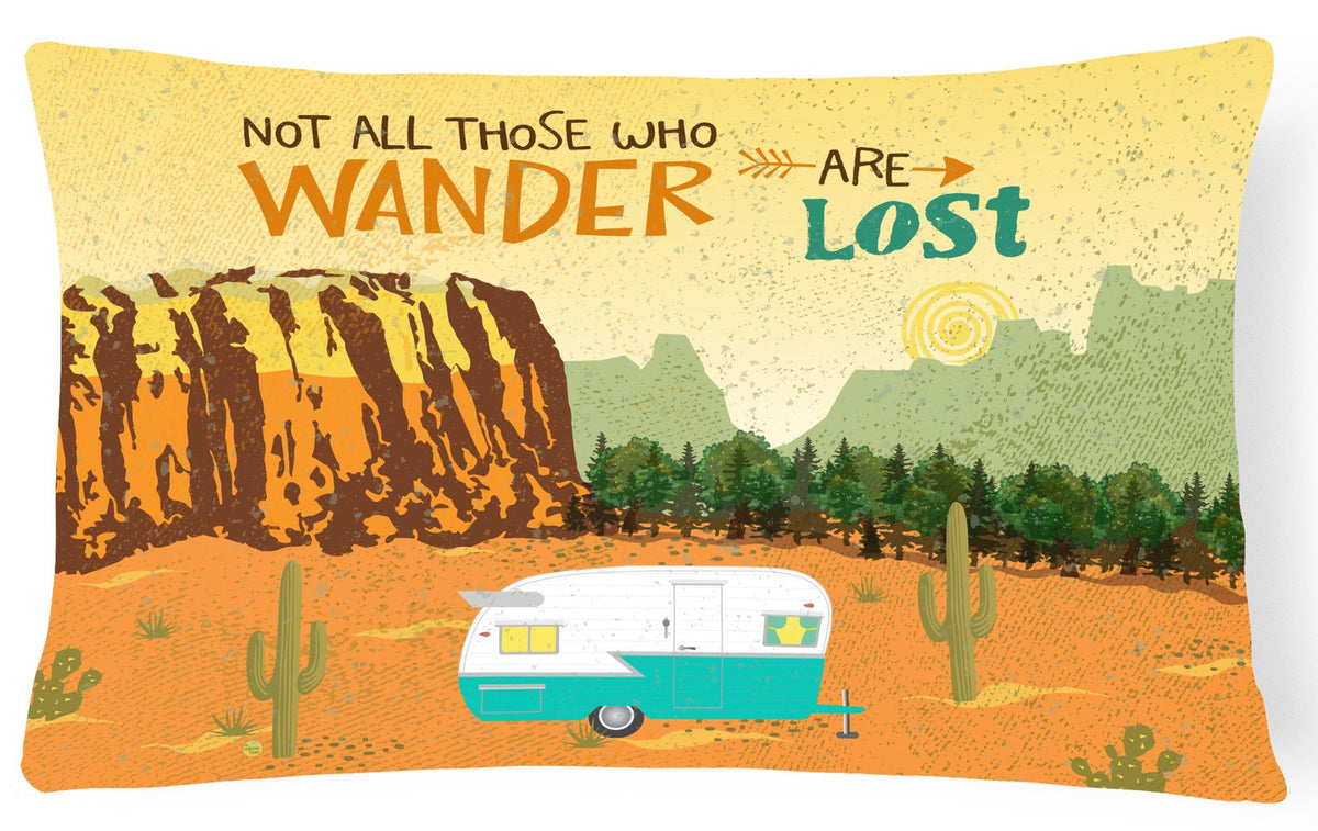 Retro Camper Camping Wander Canvas Fabric Decorative Pillow VHA3025PW1216 by Caroline&#39;s Treasures
