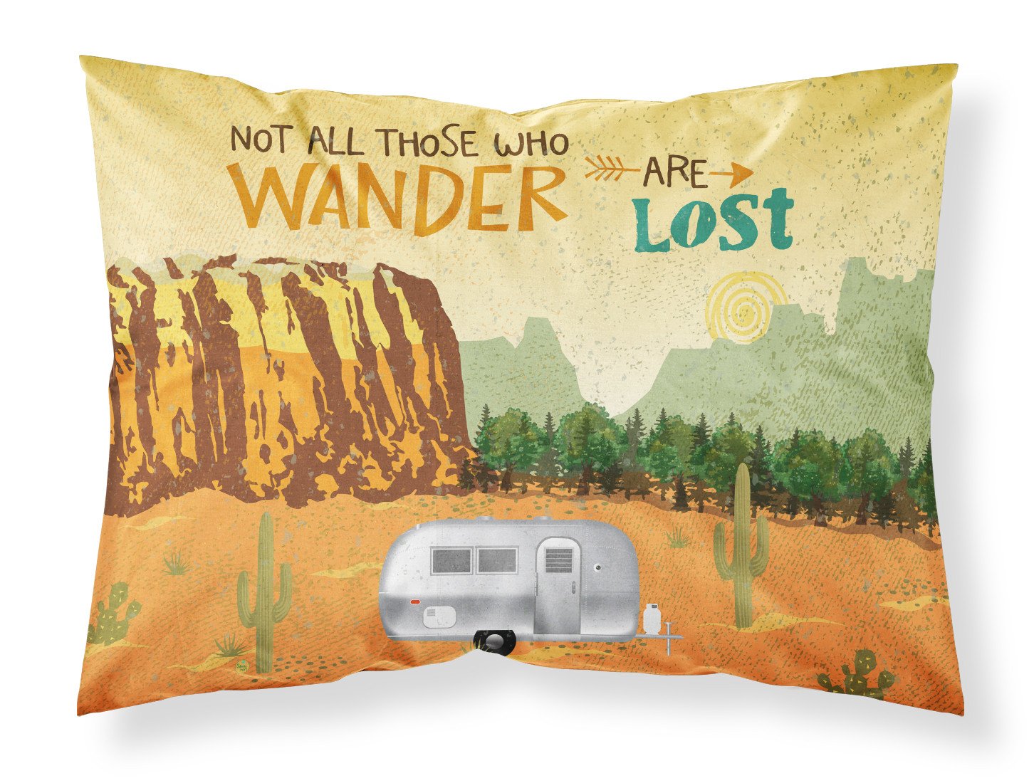 Airstream Camper Camping Wander Fabric Standard Pillowcase VHA3026PILLOWCASE by Caroline's Treasures