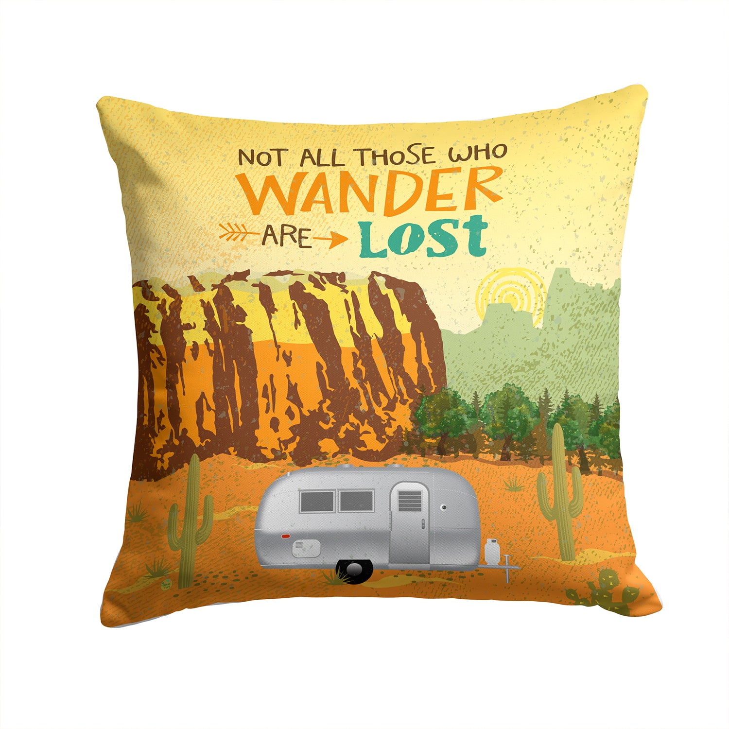 Airstream Camper Camping Wander Fabric Decorative Pillow VHA3026PW1414 - the-store.com
