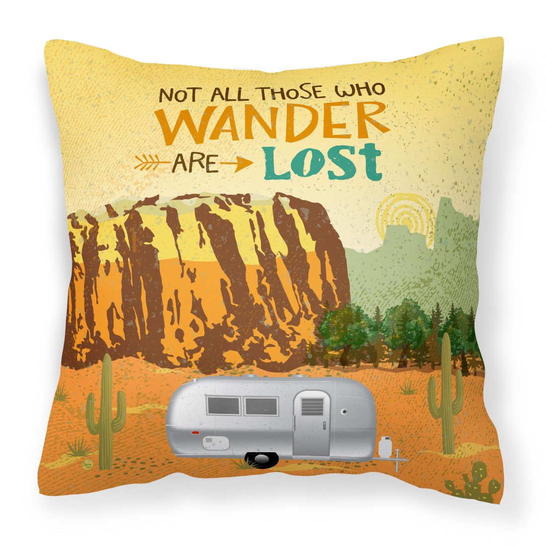 Airstream Camper Camping Wander Fabric Decorative Pillow VHA3026PW1818 by Caroline&#39;s Treasures
