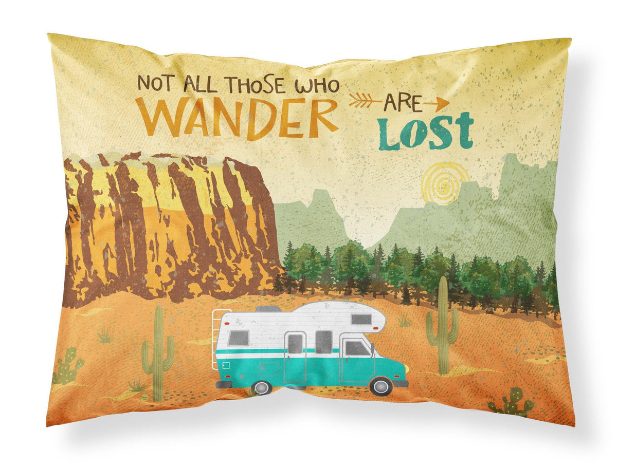 RV Camper Camping Wander Fabric Standard Pillowcase VHA3027PILLOWCASE by Caroline&#39;s Treasures