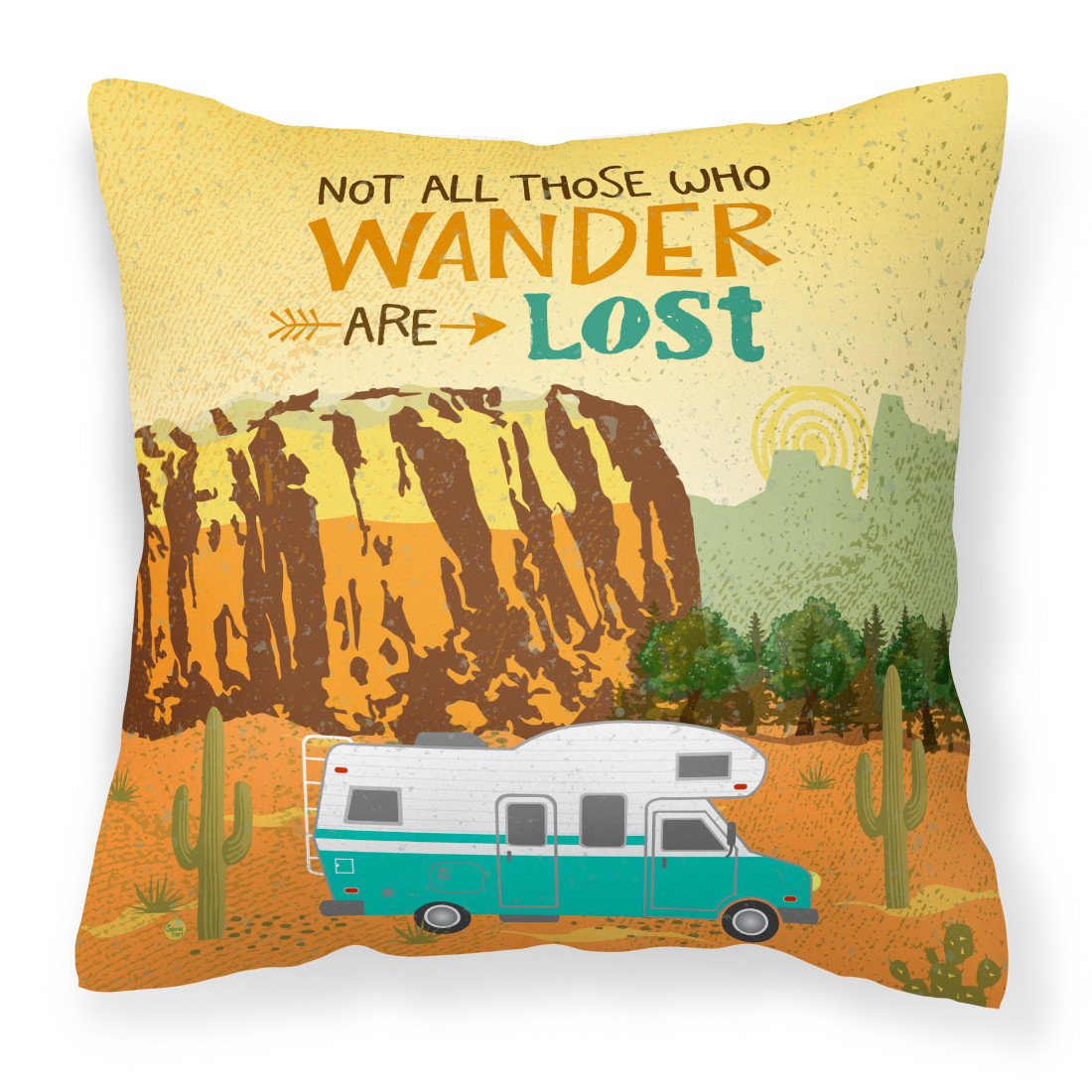 RV Camper Camping Wander Fabric Decorative Pillow VHA3027PW1818 by Caroline&#39;s Treasures