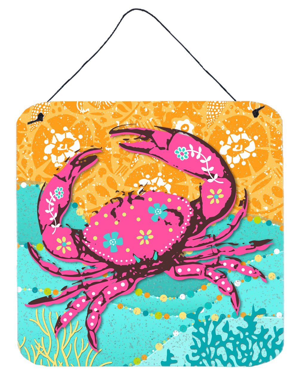 Coastal Pink Crab Wall or Door Hanging Prints VHA3028DS66 by Caroline&#39;s Treasures