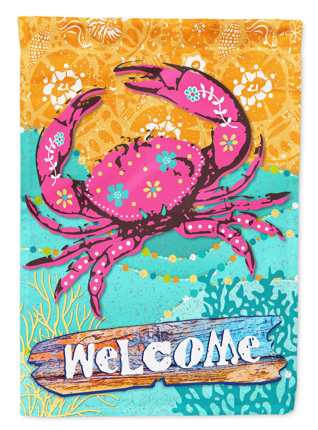 Coastal Pink Crab Flag Garden Size VHA3028GF