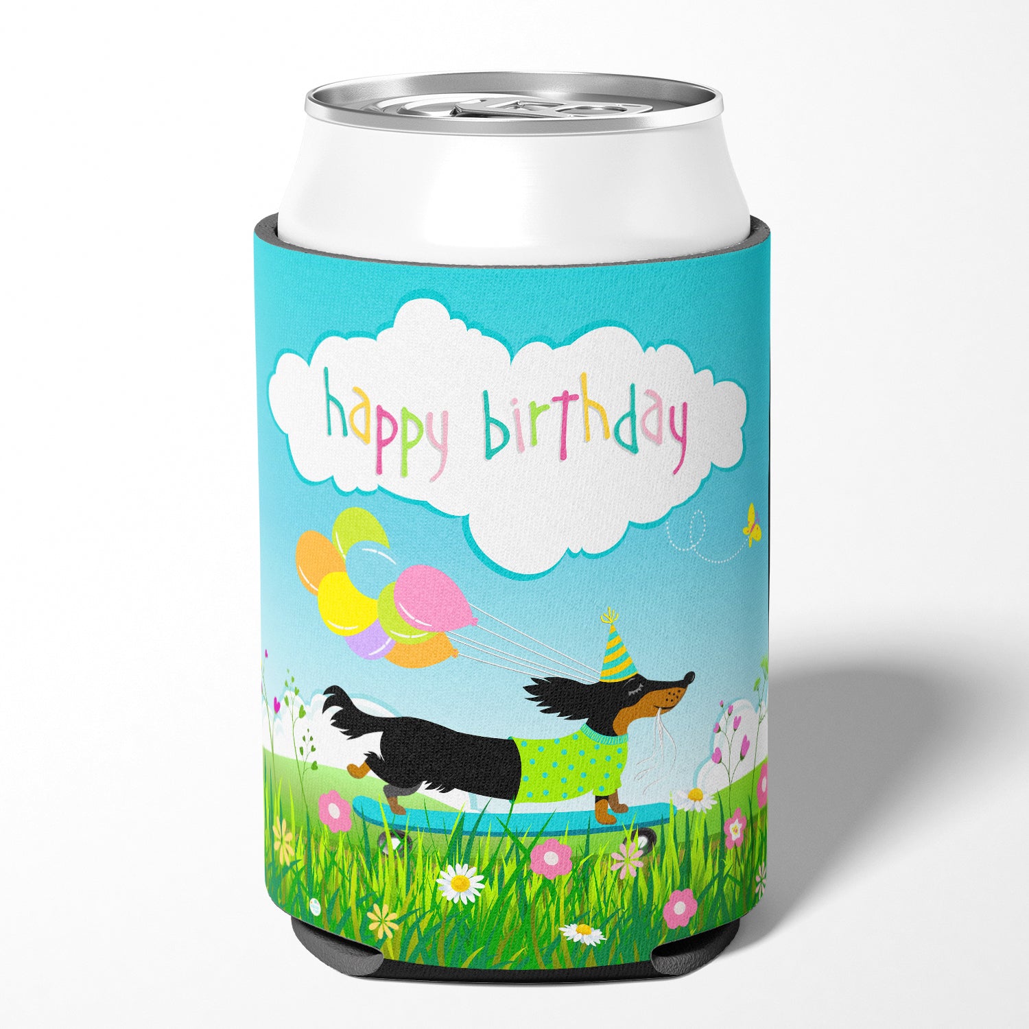 Happy Birthday Dachshund Can or Bottle Hugger VHA3029CC  the-store.com.