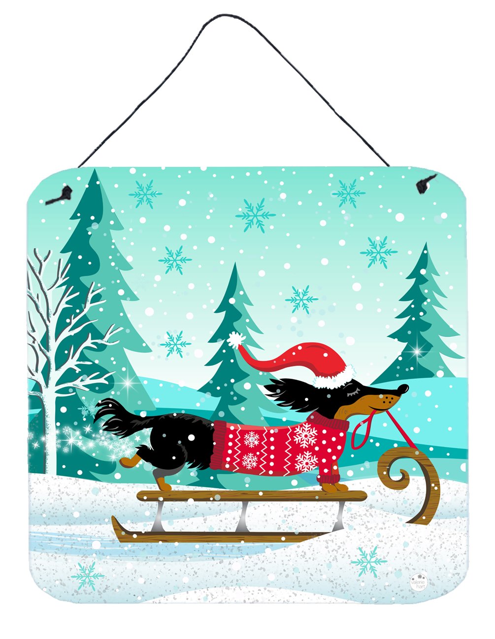 Merry Christmas Dachshund Wall or Door Hanging Prints VHA3030DS66 by Caroline's Treasures