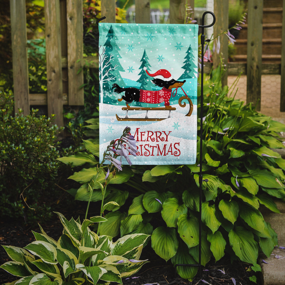 Caroline's Treasures Merry Christmas Dachshund Garden Flag - Outdoor Decorative Yard Flag VHA3030GF
