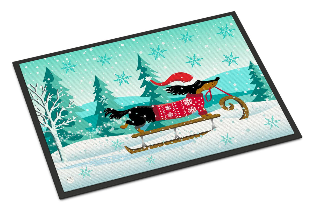 Merry Christmas Dachshund Indoor or Outdoor Mat 24x36 VHA3030JMAT by Caroline&#39;s Treasures